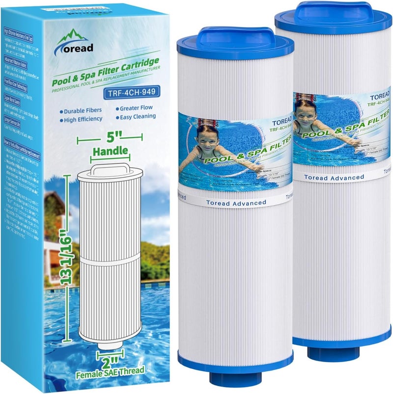TOREAD فلتر سبا 4CH-949 بديل PWW50L، FIL50-5D13H15FCT-3، فيلبور FC-0172، SD-01143، 817-4050، رايزينغ دراجون 50، كارتريدج فلتر ووتروى تيليوير 50 قدم مربع 2PACK - Image 1